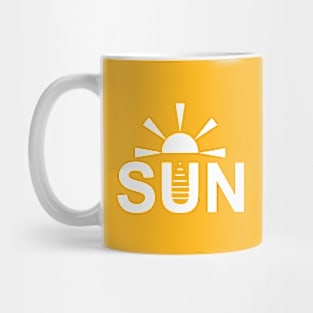 Minimal sun typography for minimalist Mug